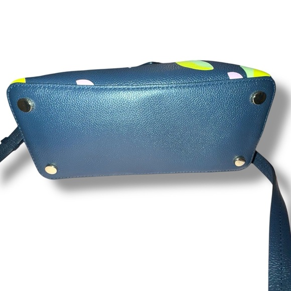 KATE SPADE Margaux Lemons Medium Satchel - Navy/ Lavendar/Yellow - Picture 3 of 16